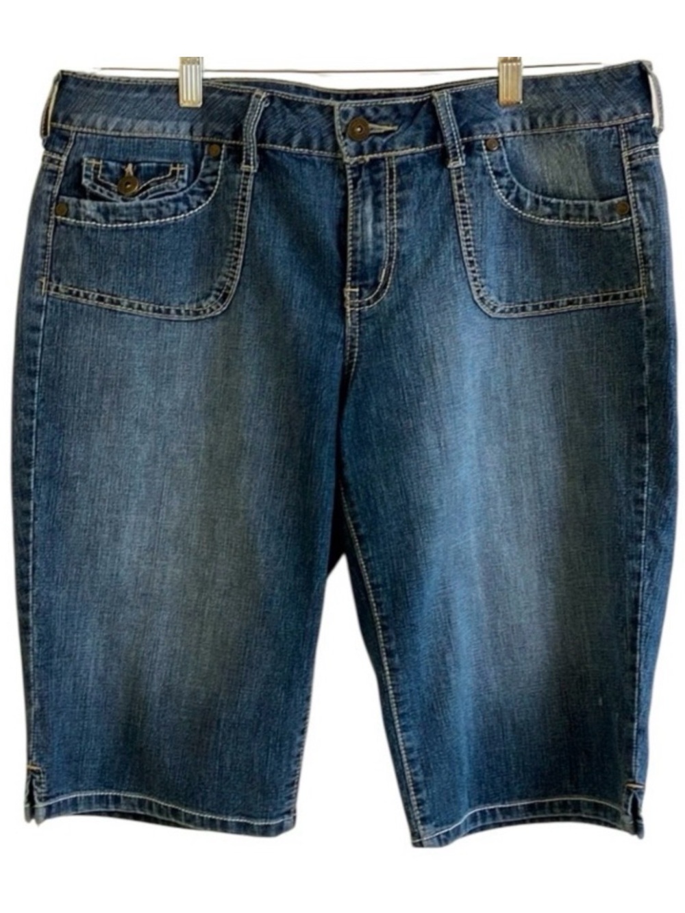 Apt. 9 Women's Dark Blue Denim Bermuda Shorts